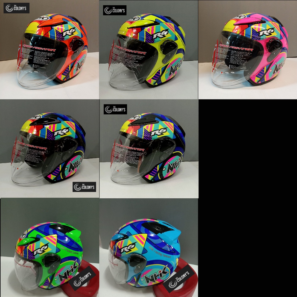HELM NHK R6 R-6 MOTIF PIGMENT BLACK DOFF HELM NHK R 6 PIGMENT HELM NHK R6 ORI SNI HALF FACE HALFFACE