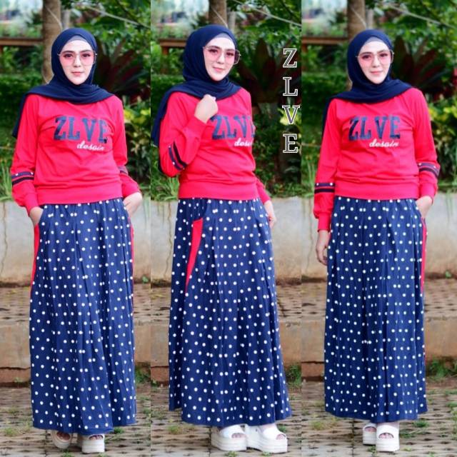SETELAN ROK+ KAOS TANGAN PANJANG
