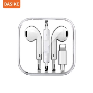 Basike Headset Gaming Earphone Handsfree L Jack with mic Kontrol Volume Kompatibel untuk 7 7Plus 8 8plus X XS XR XS MAX