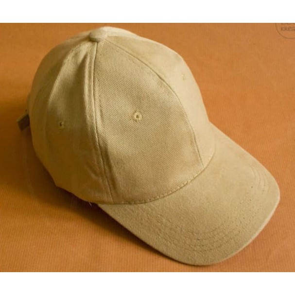 Topi Baseball Polos / Topi Distro Bahan Rafell Beludru - Cream