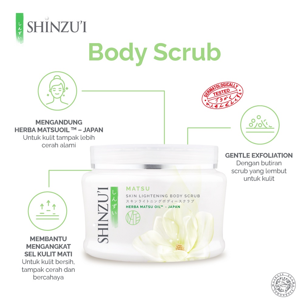 ⭐️ Beauty Expert ⭐️ Shinzui Body Scrub Skin Lightening 110g 200g - Body Scrub Shinzui Scrub Matsu Sakura Kensho Kirei Myori Hana