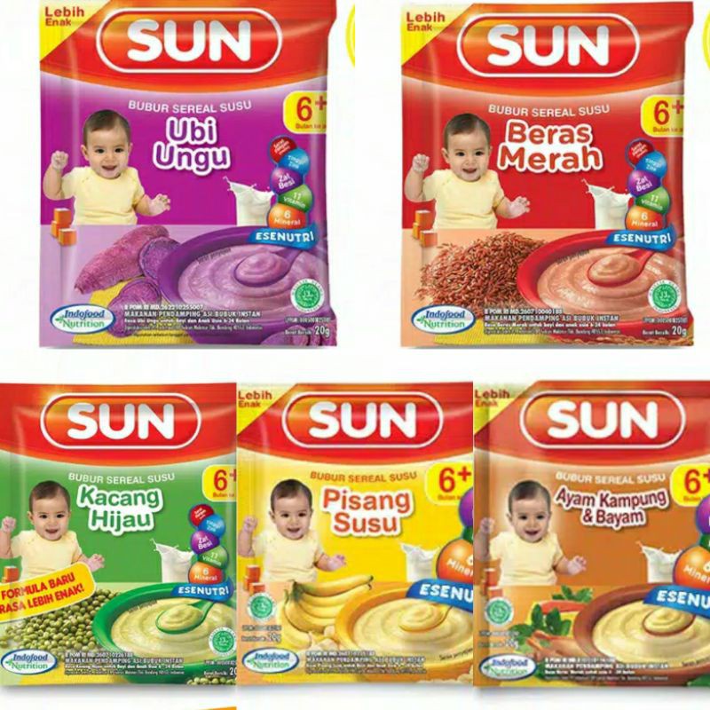 Bubur Bayi Sun 20 gr 1 renteng / renceng all varian - Sembako Jogja