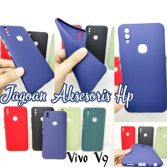 SMPC TPU Candy Vivo V9 6.3 inch SoftCase Macaron Protection Camera Tombol Warna