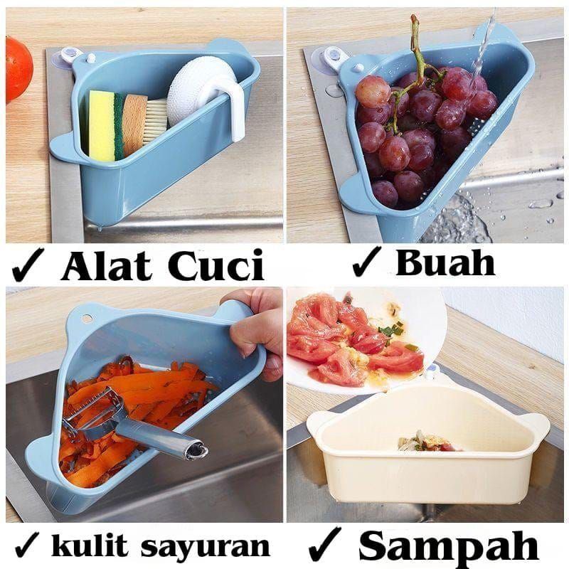 Rak Wastafel segitiga/Saringan Dapur Segitiga/ Rak Sudut Wastafel