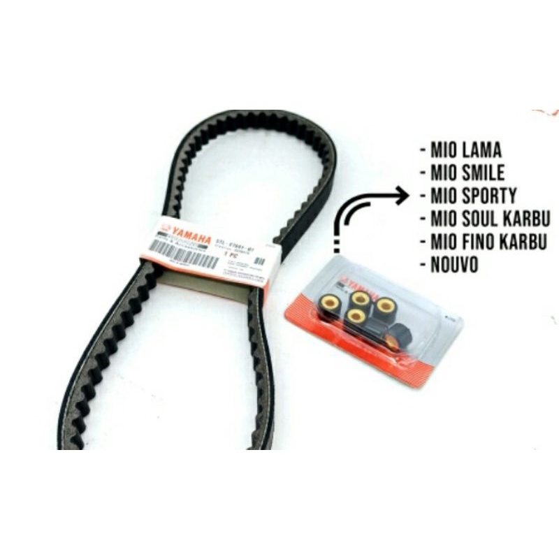 Panbelt/V-Belt dan roller Mio kode(5tl)Mio sporty,Mio smile,soul karbu