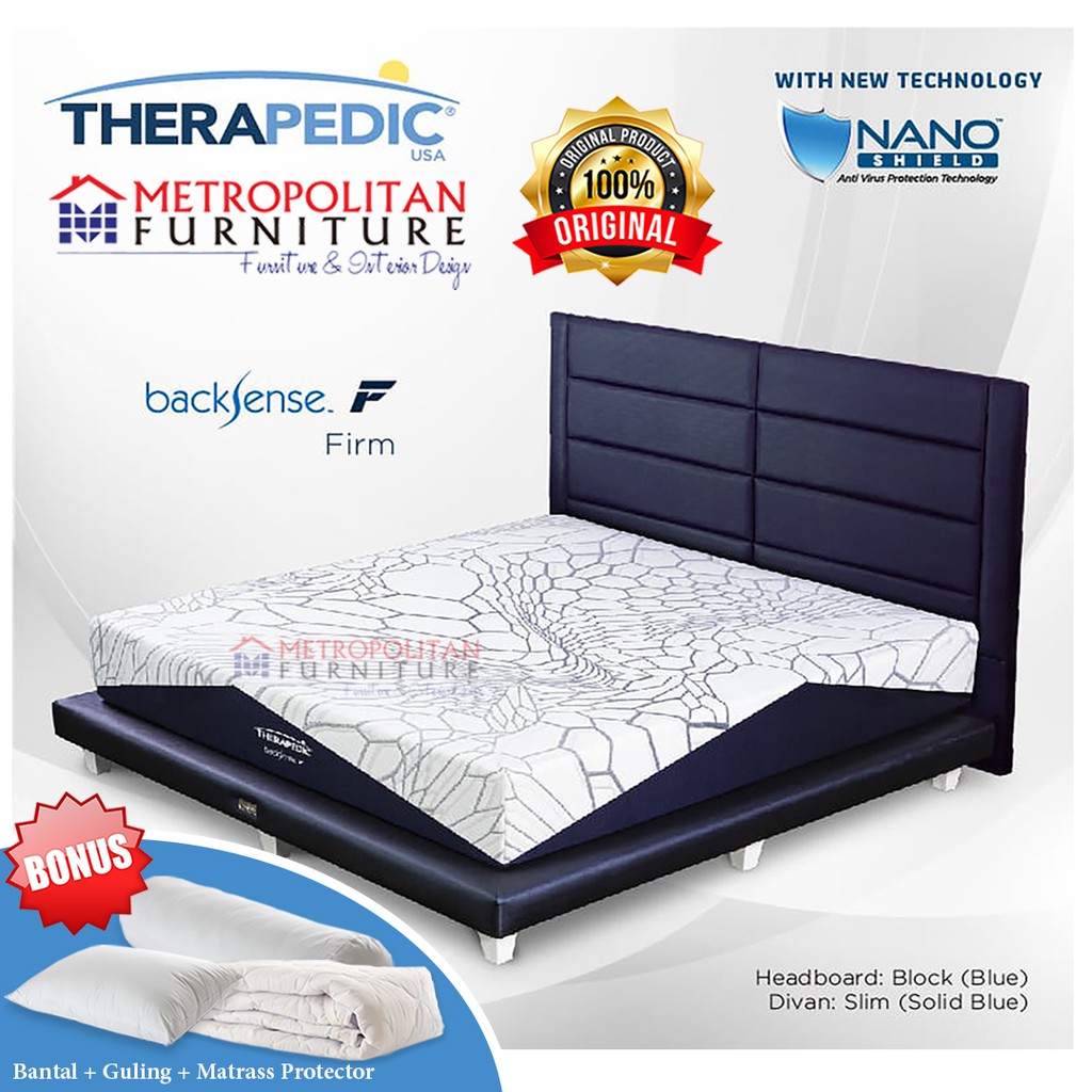 Set Springbed THERAPEDIC Backsense F Spring bed Full Set / Matras Kasur Fullset Tulang belakang