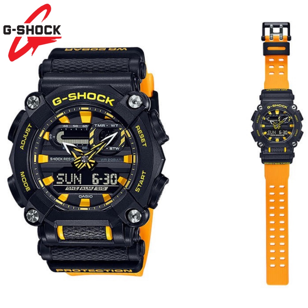 Casio G-Shock Standard GA-900A-1A9DR Digital Analog Dial Yellow Resin Strap