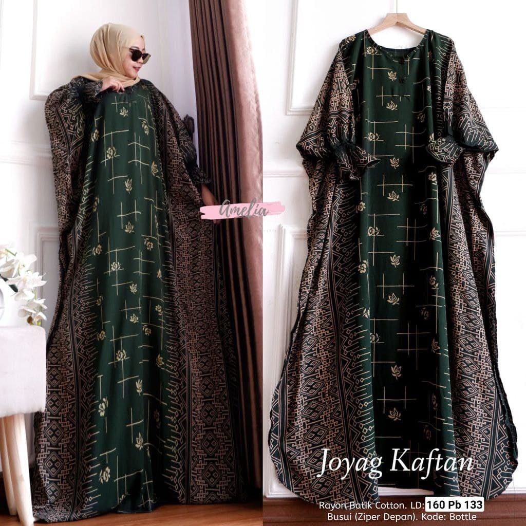 Joyag Home Kaftan Wanita Jumbo Rayon Premium Gamis Kaftan Batik Modern Kekininan Bigsize LD 150 cm