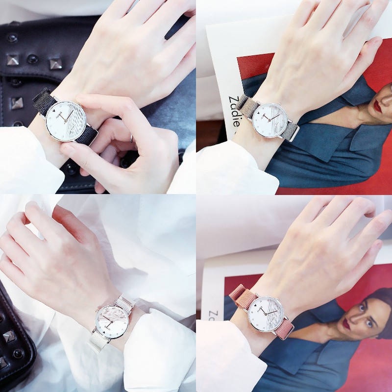 ✅ COD KUMA Jam Tangan Wanita Quartz Casual Korea Watches Nylon Strap Fashion Import