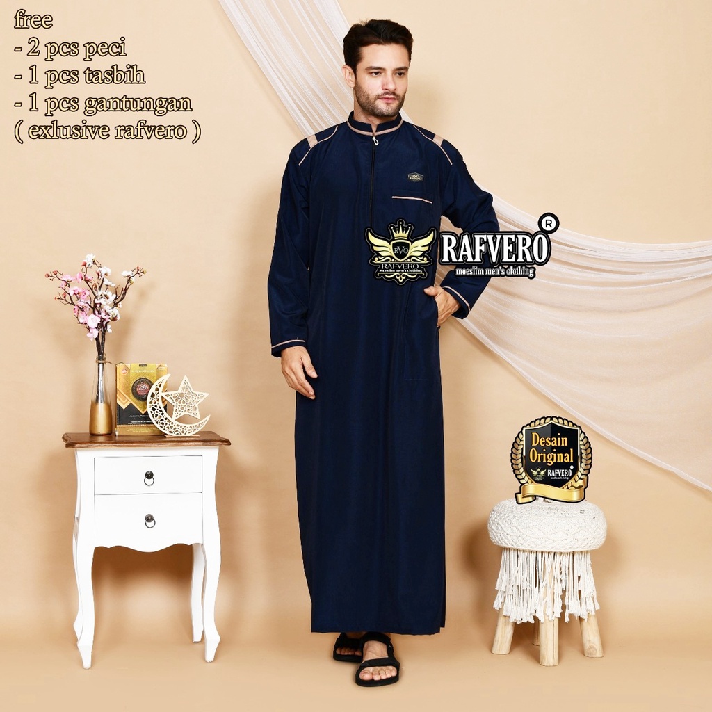 DSTORE - Gamis muslim pria dewasa - jubah motif list polos cowok - koko dewasa - jubah gamis koko kurta pria - FREE PECI DAN TASBIH