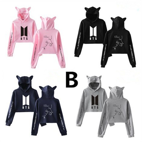 Atasan Terbaru Baju Wanita Remaja Blackpink #120 [Bayar Di Tempat]Hoodie Lengan Panjang Desain BTS