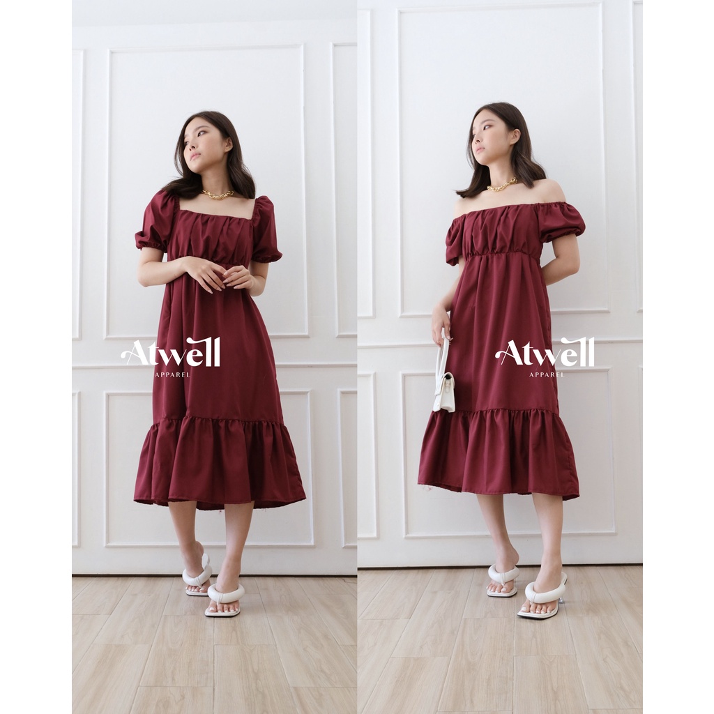 Tiana Off Shoulder / Square Neck Dress