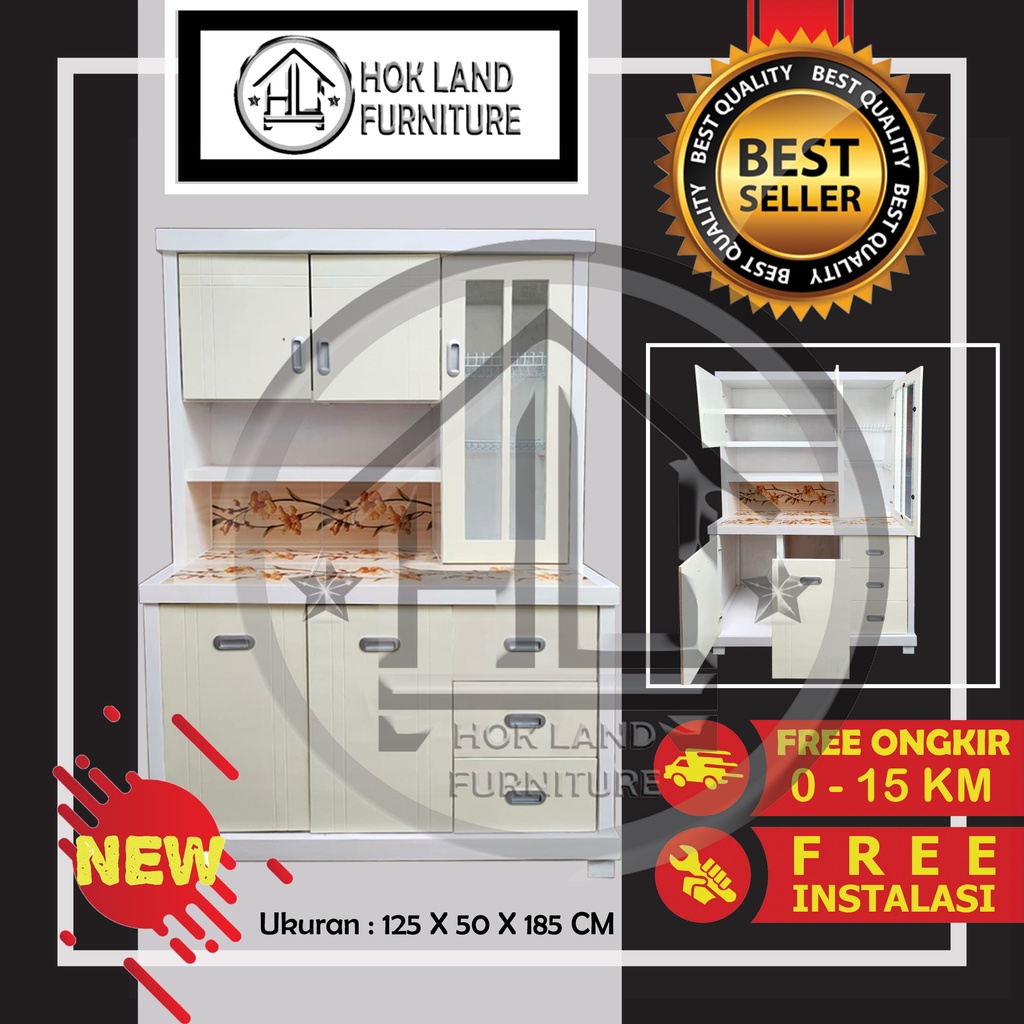 Lemari sayur 3 pintu lemari rak piring dapur minimalis / Lemari Sayur 3Pintu Kayu Multiplek / LS25