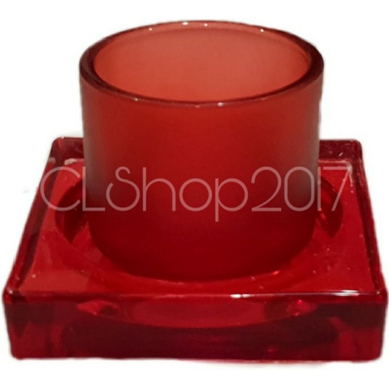 TEMPAT LILIN / CANDLE HOLDER MERAH 10 x 10 x 6,5 cm