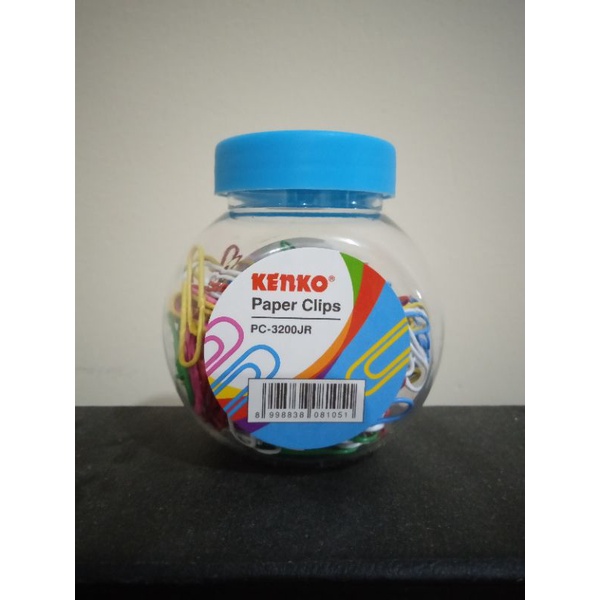 

klip kertas paper clips berwarna kenko per toples isi 200 pcs