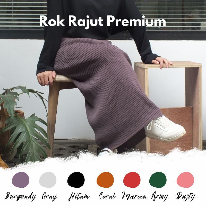 ROK RAJUT SPAN PENSILPANJANG/ROK SPAN RAJIUT ON SIZE JUMBO