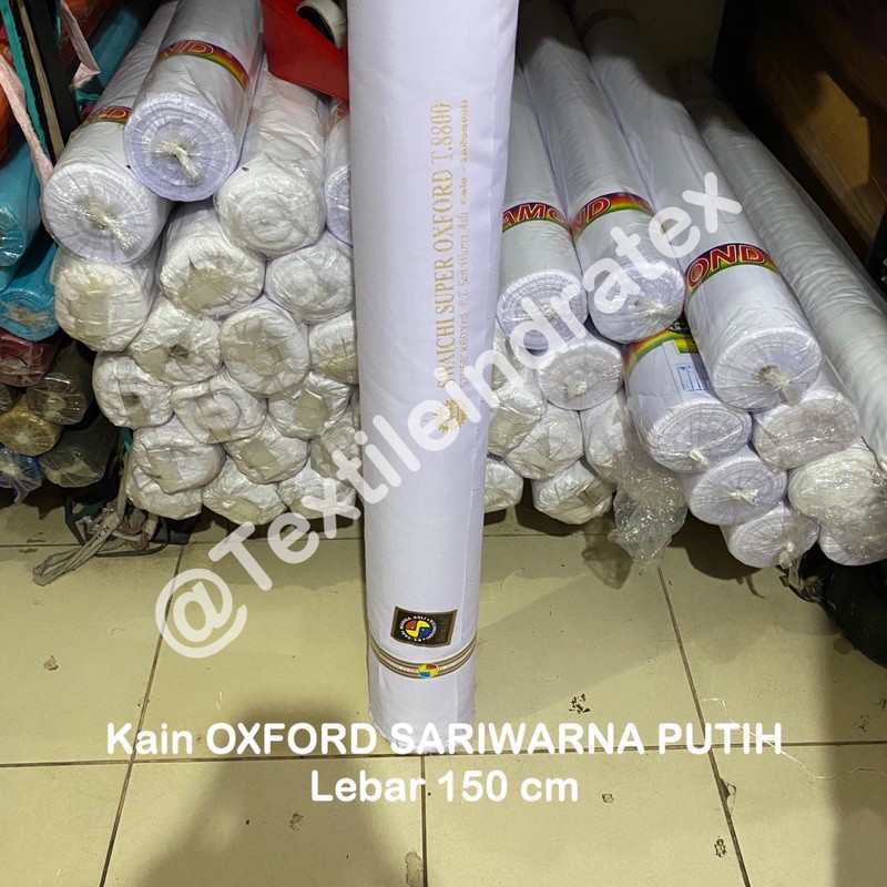 ( per 1 roll ) KAIN OXFORD SARI WARNA PUTIH SARIWARNA SWAICHI LEBAR 150 CM BAHAN BAJU SERAGAM SEKOLAH MASKER