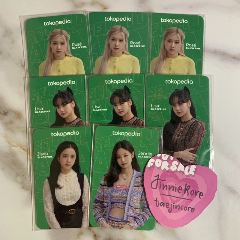 BLACKPINK COLLAB EVENT OFFICIAL PHOTOCARD JISOO JENNIE ROSE LISA PC IJO TOKO HIJAU