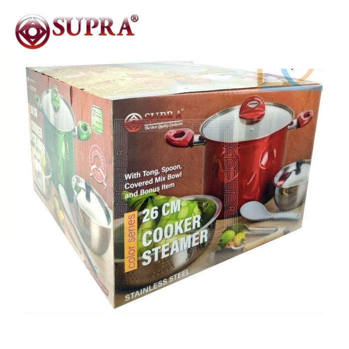 SUPRA Cooker Steamer 26 cm | Steamer Set Gratis Capitan - Color Series