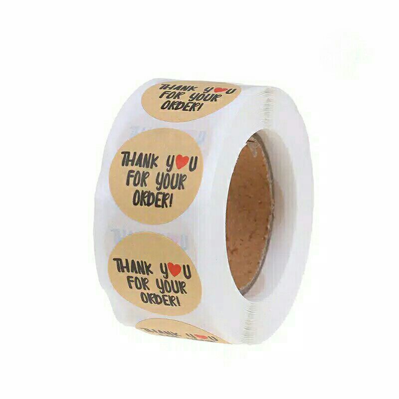

Stiker Label Thank You Sticker Ucapan Terima Kasih Bulat 100Pcs