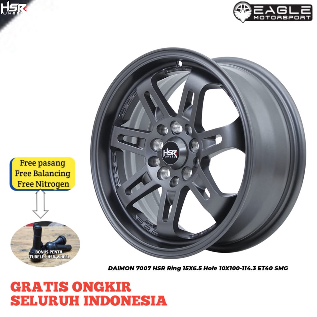 Velg R15 Pelek Mobil Innova Ertiga APV Sienta Terios Rush Pelek ORIGINAL HSR DAIMON Ring 15 GREY