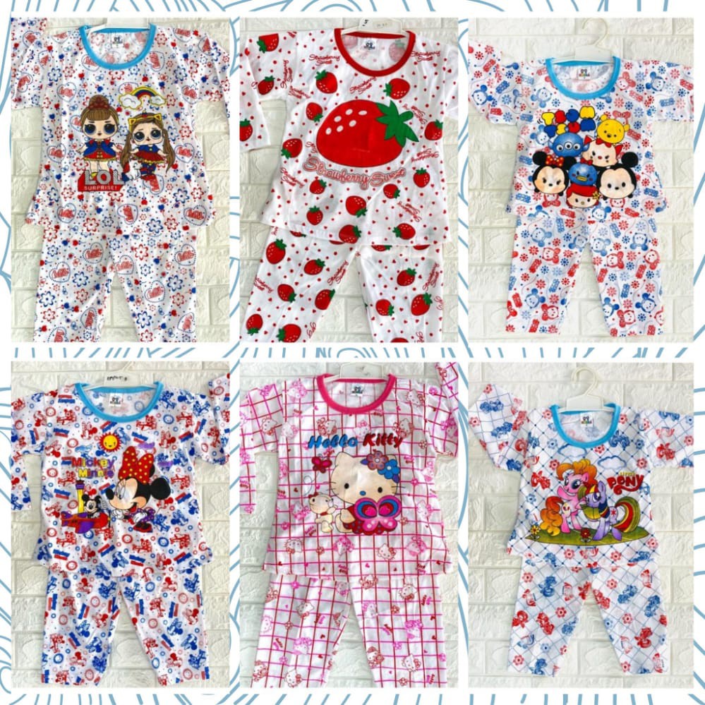 Piyama Anak Perempuan / Baby Doll Bayi Cewek / Baju Tidur Anak Cewek panjang usia 0-4 tahun