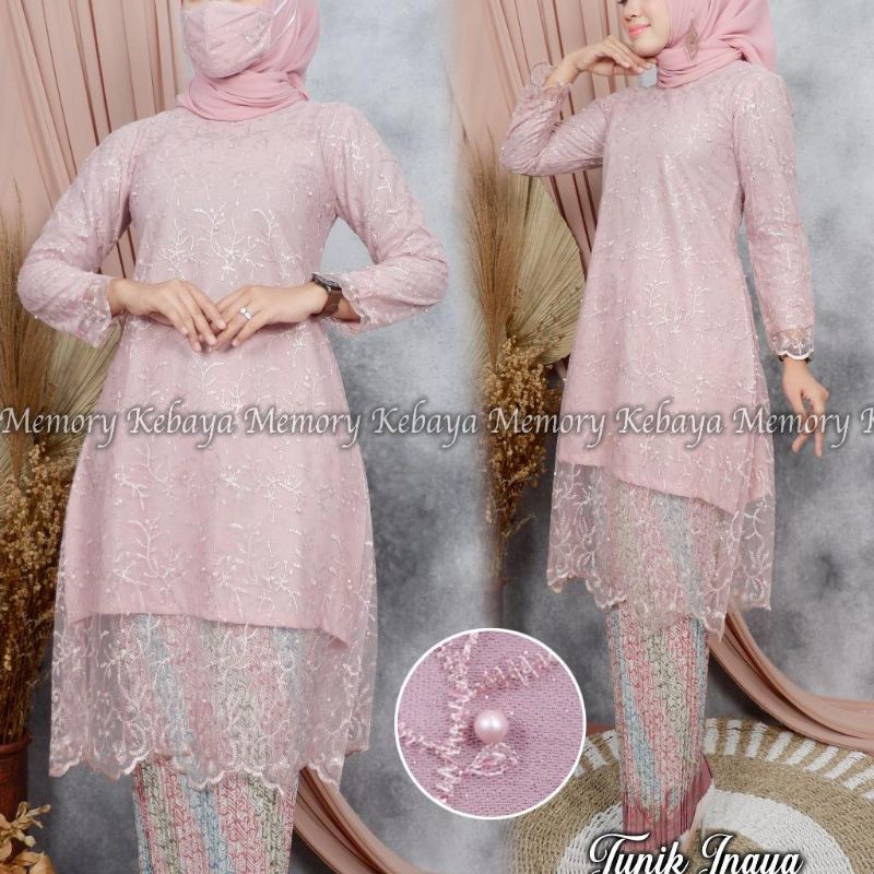SETELAN KEBAYA BROKAT TULLE MEMORY ~ KEBAYA BROKAT TULLE WISUDA ~ KEBAYA TULLE MODERN