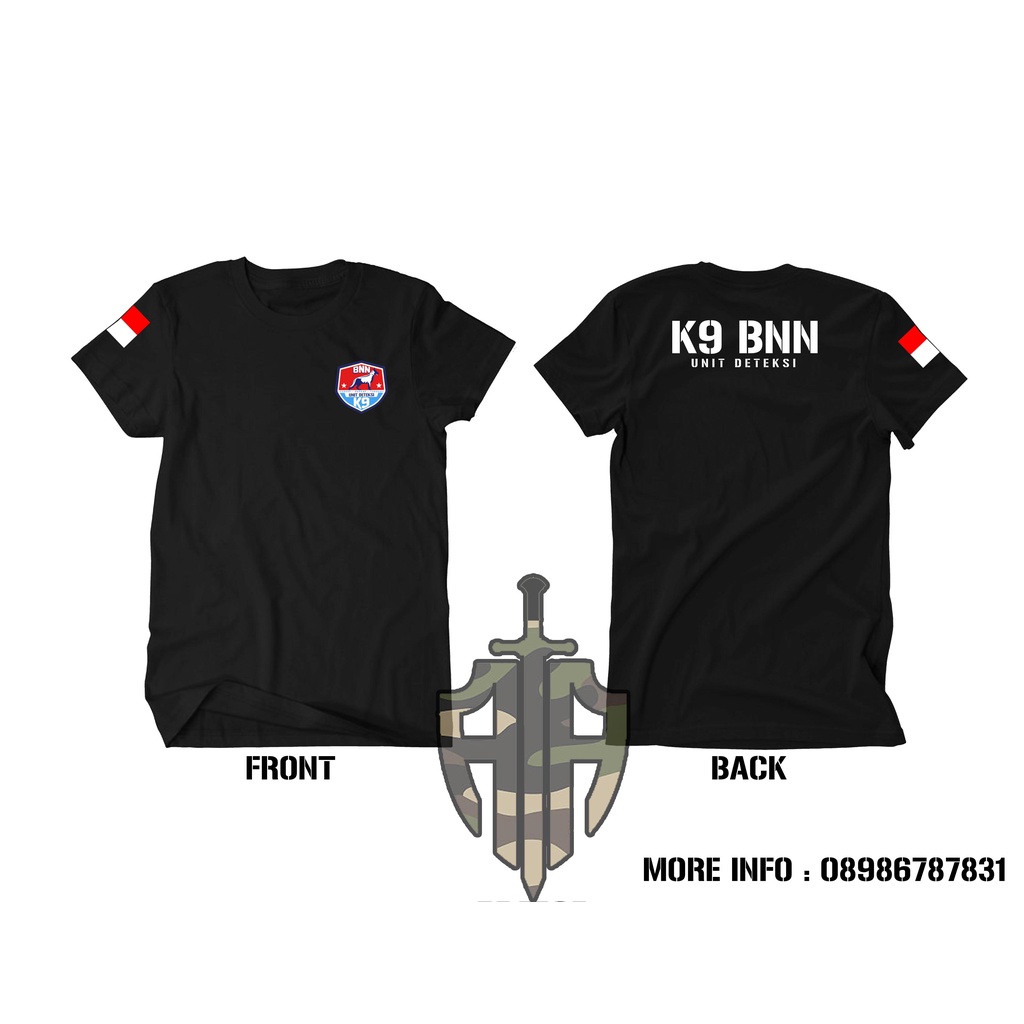 Kaos Baju K9 BNN UNIT DETEKSI  -Armor Atribut