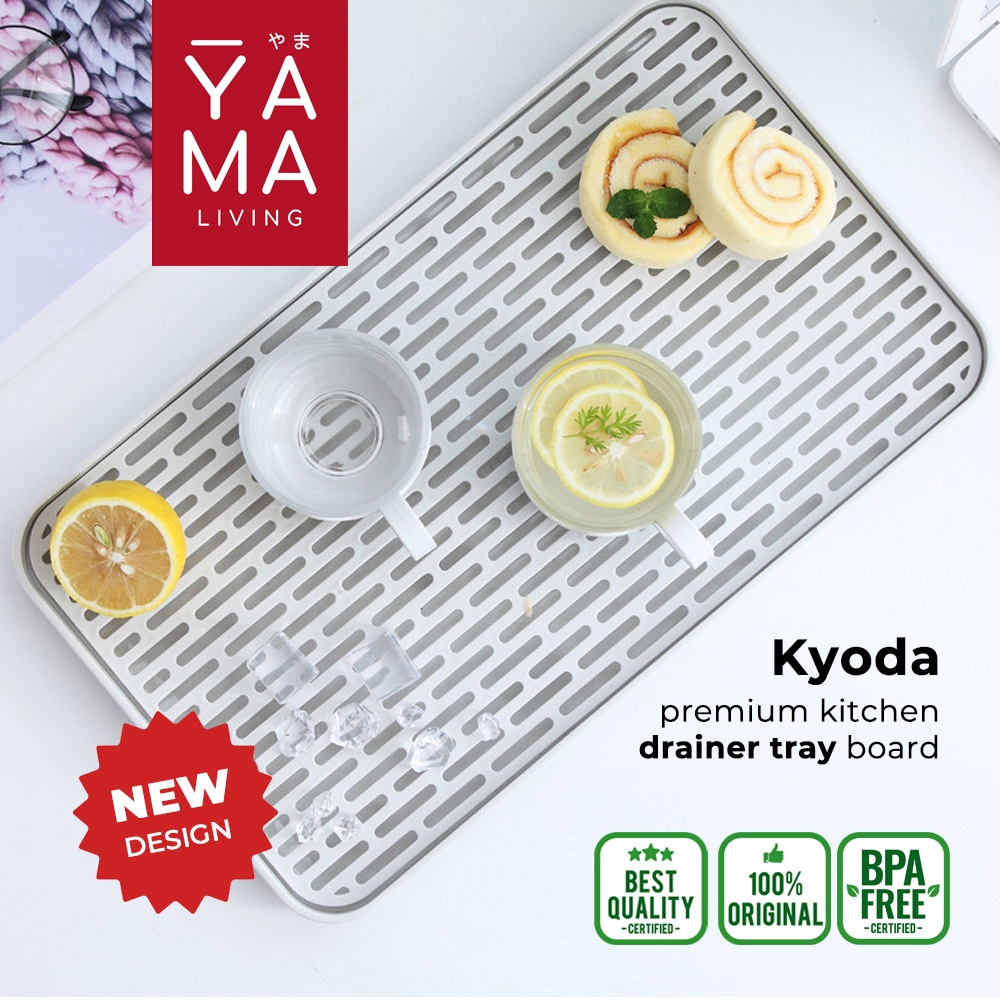 YAMA KYODA Drainer Tray Board Nampan Pengering Tiris Air Gelas Cangkir Piring Mangkuk Buah