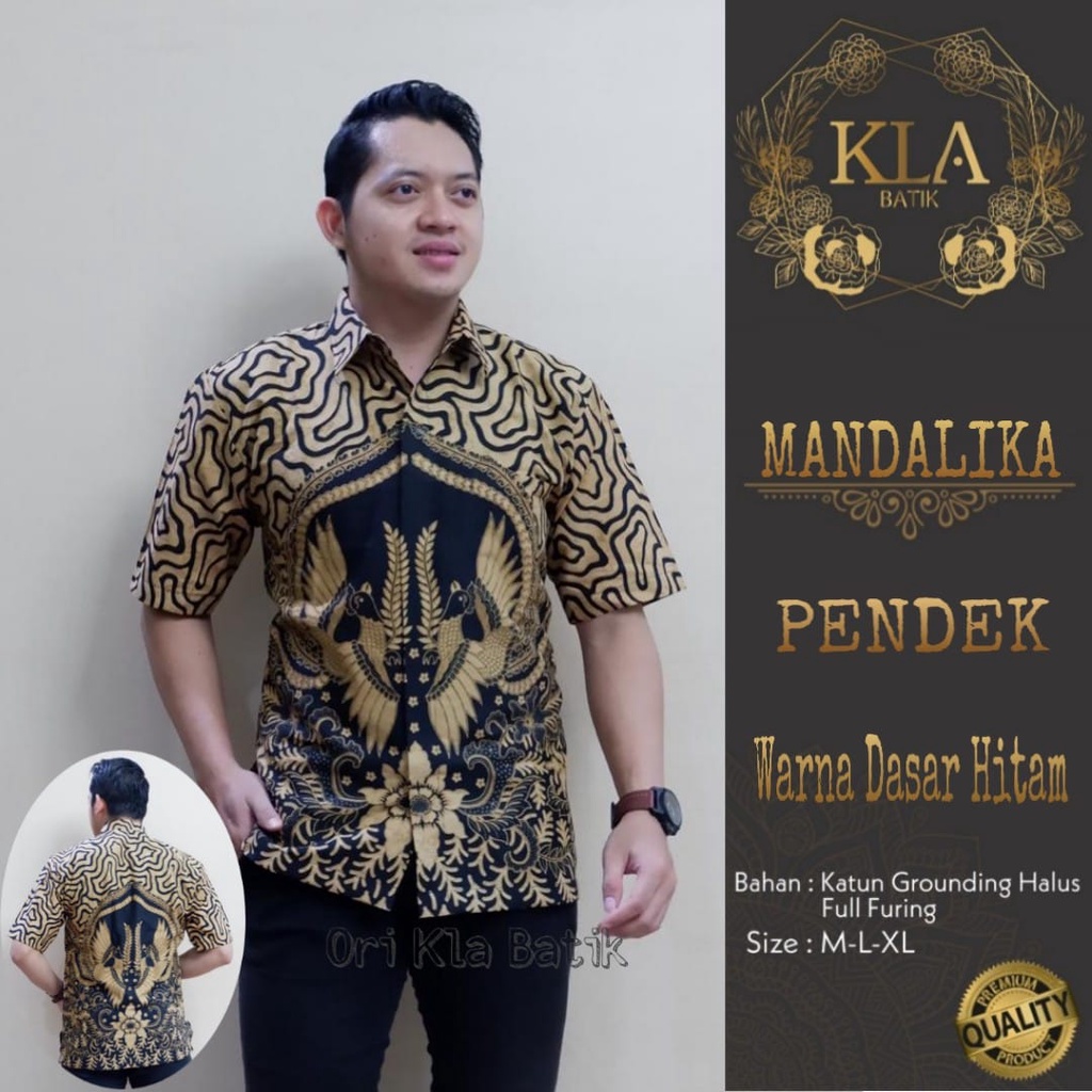 BATIK PRIA TERBARU S M L XL XXL BAJU kemeja batik pria lengan PENDEK PREMIUM HITAM KUNING SOF