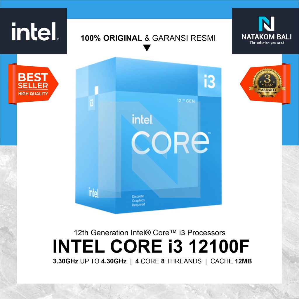 processor intel core i3 12100f box lga1700