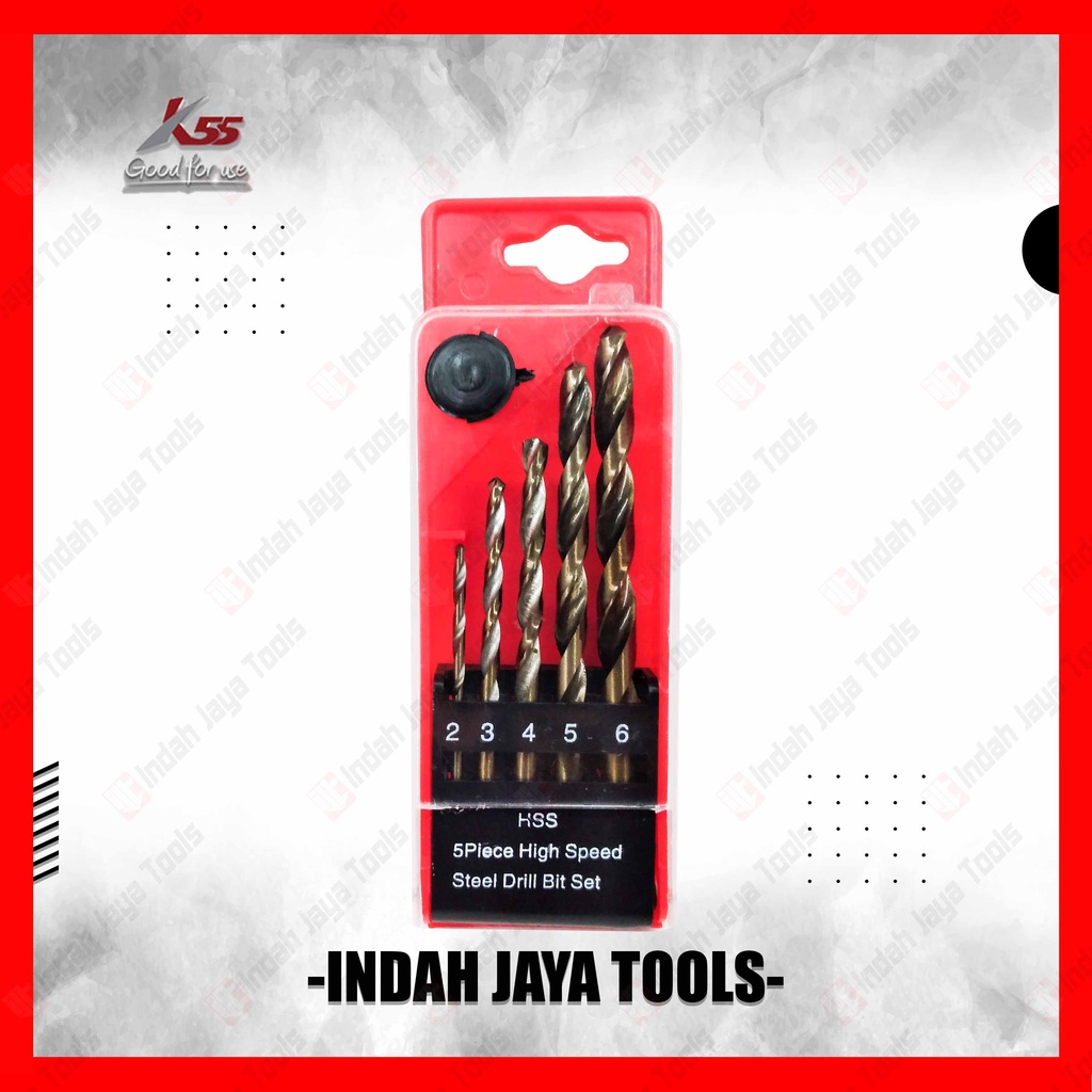 K55 Mata Bor Besi Set 5 Pcs 2 3 4 5 6 MM Mata Bor Kayu Drill Bit