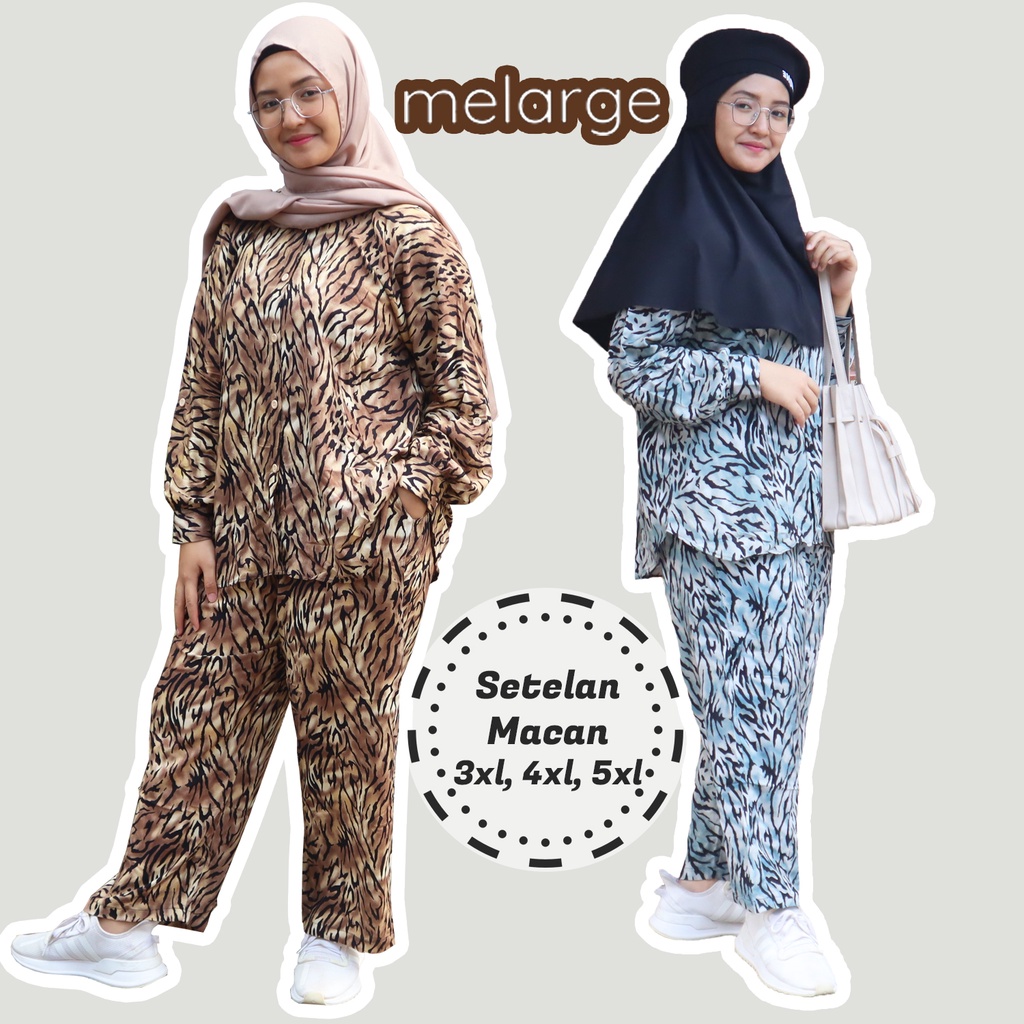 STELAN JUMBO XXXXL 4XL 4L LD MOTIF LEOPHARD MOTIF MACAN HOMEY SET STELAN SANTAI  120 ATASAN JUMBO