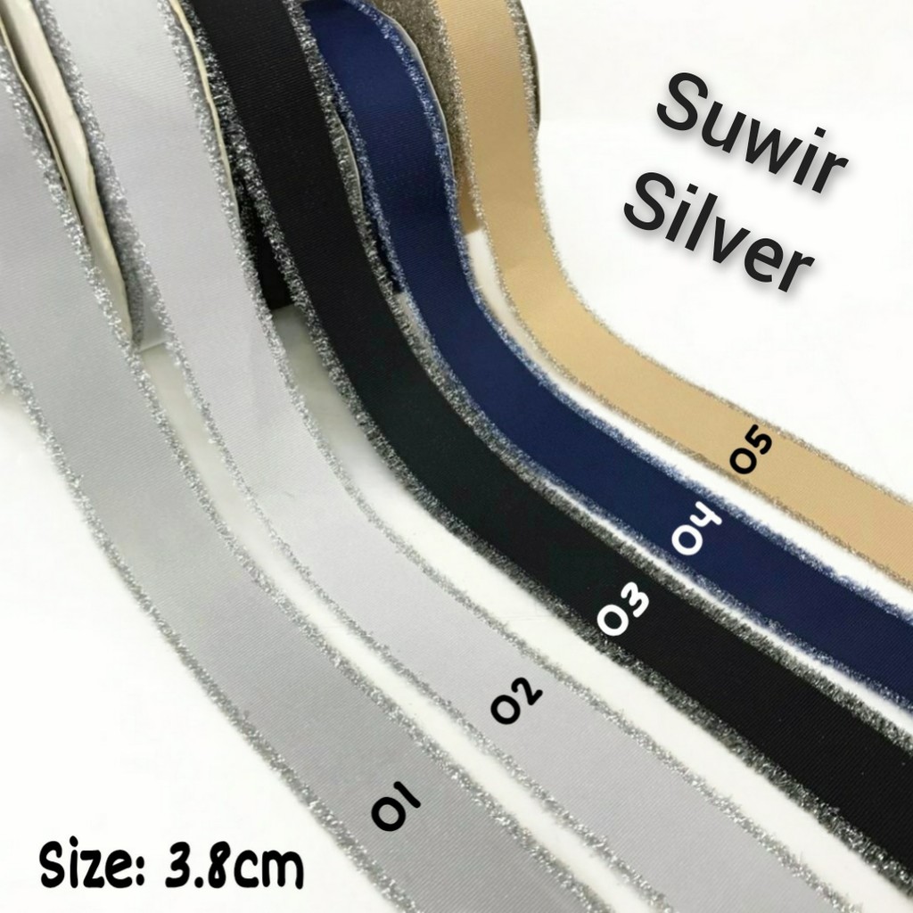 1 YARD - 3.8 CM PITA SUWIR GOLD AND SILVER