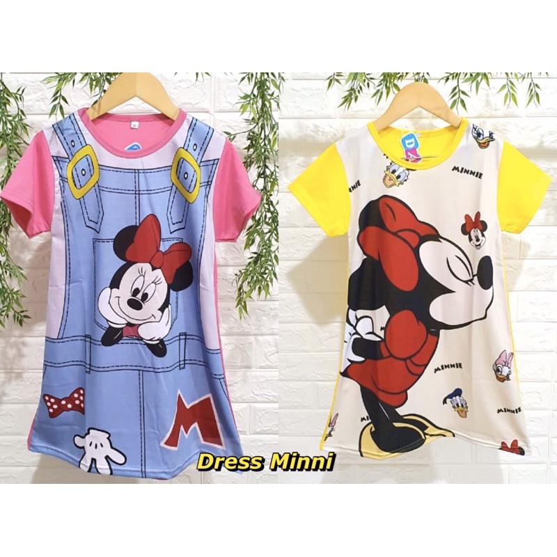 SALE 9.9 Dress Daster Printing DA Dedina Mini Mouse motif Kartun Lucu 2