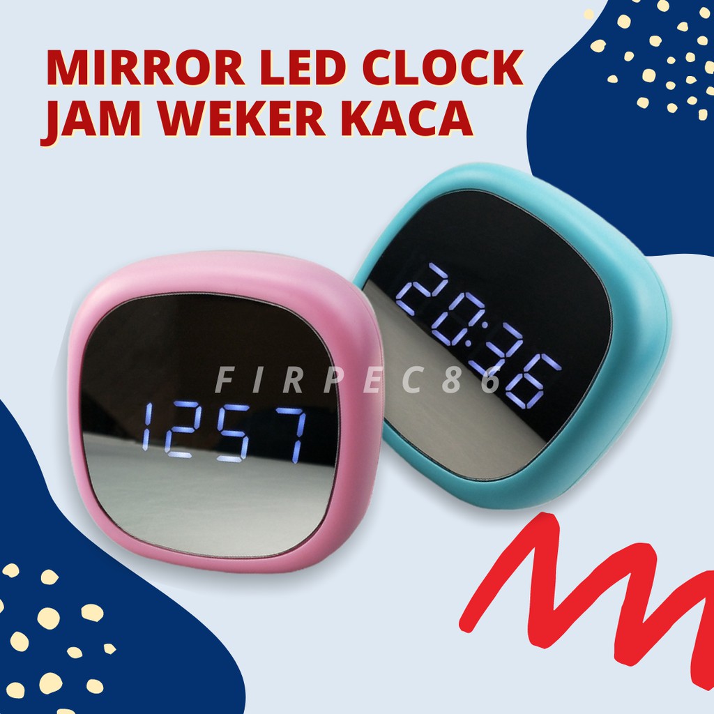 Jam Meja Digital dengan Alarm | Led Meja Kecil Kamar Mirror Clock