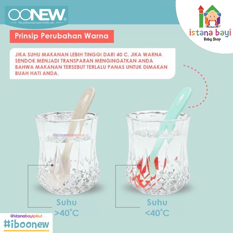 Oonew Thermochromic Heat Sensitive Spoon/sendok makan bayi/sendok anti panas