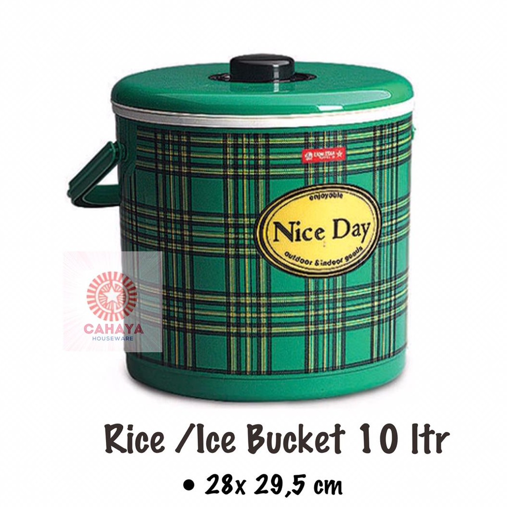 Rice and Ice Bucket 10Liter I-7 Lion Star Termos Tempat Nasi Piknik Cooler Box Es Batu Kotak Makan