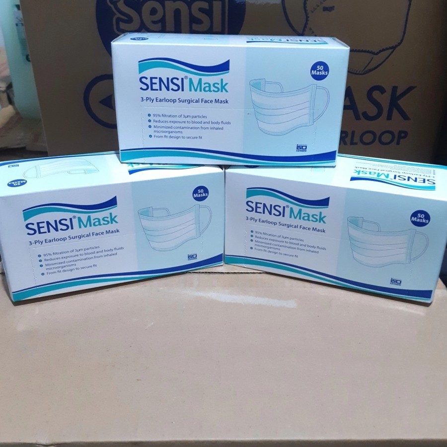 READY STOK MASKER SENSI 3PLY EARLOOP ISI 50PCS