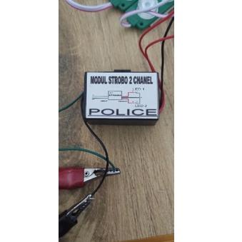 [Q-UWU ☎] Modul Led strobo polisi 2 chanel 12/24v-bisa cod