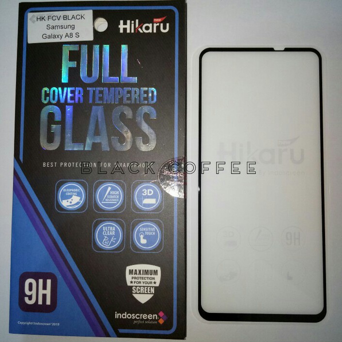 Tempered glass full samsung A8s screen guard Hikaru FCV