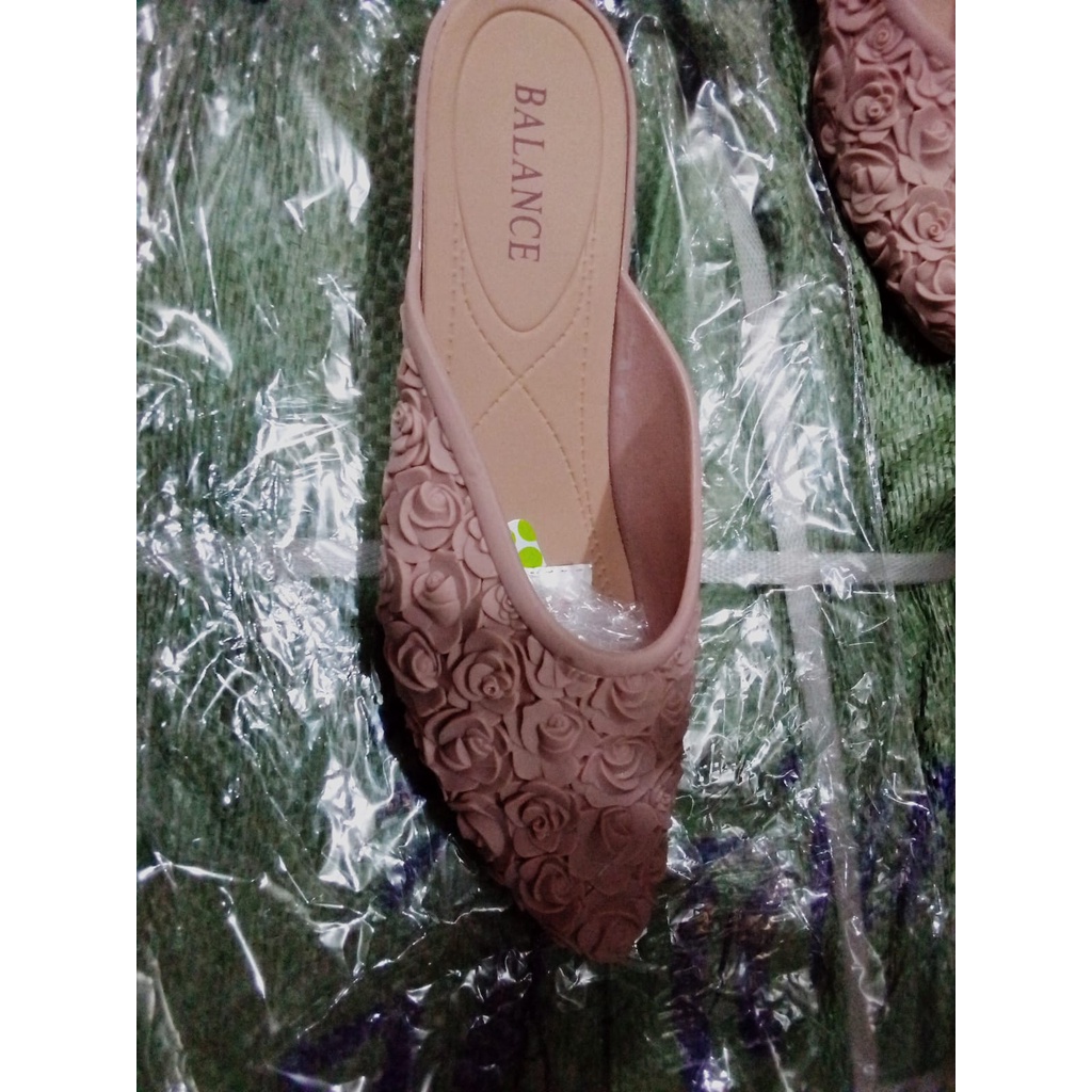 Sandal Slop jelly Perempuan  Balance 602 (36-40) Sandal Karet Halus Motif Bunga Import Empuk Elastis Sandal Hak perempuan Sandal Bustong Sandal Bapau