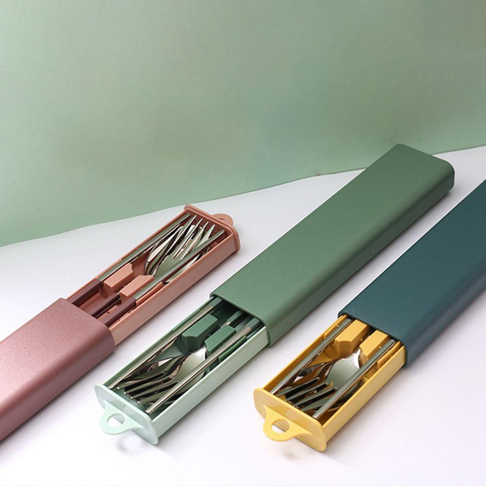 [Elegan] Sendok Kopi Sendok Makan Peralatan Makan Dengan Wadah Salad Fork Cutlery Set Sumpit