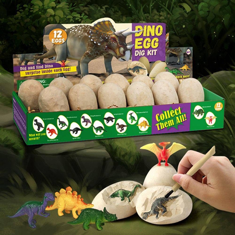 Lanfy Dinosaurus Menggali Telur Kit Anak-Anak Menggali Anak Laki-Laki/Perempuan Edukasi Belajar Arkeologi Mainan Dino Telur Mengejutkan Alat Penggalian Dinosaurus Mainan Edukasi