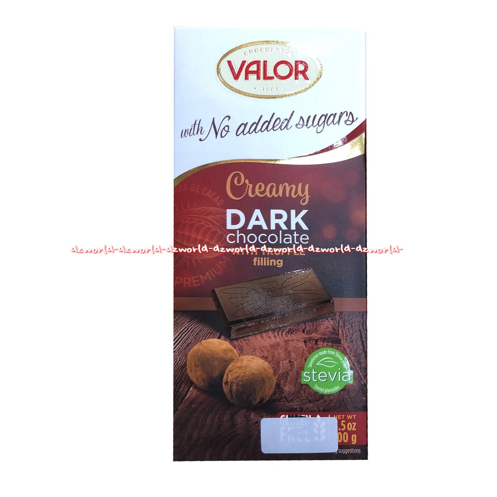 Valor No Added Sugars Creamy 70% Dark Chocolate 100gr Vallor Vallor Coklat Tanpa Gula Sugar Free Falor