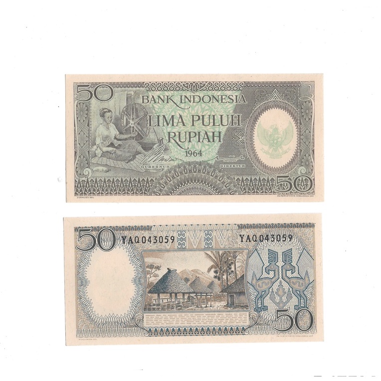 Uang kuno Indonesia 50 Rupiah 1964 Seri Pekerja Tangan III