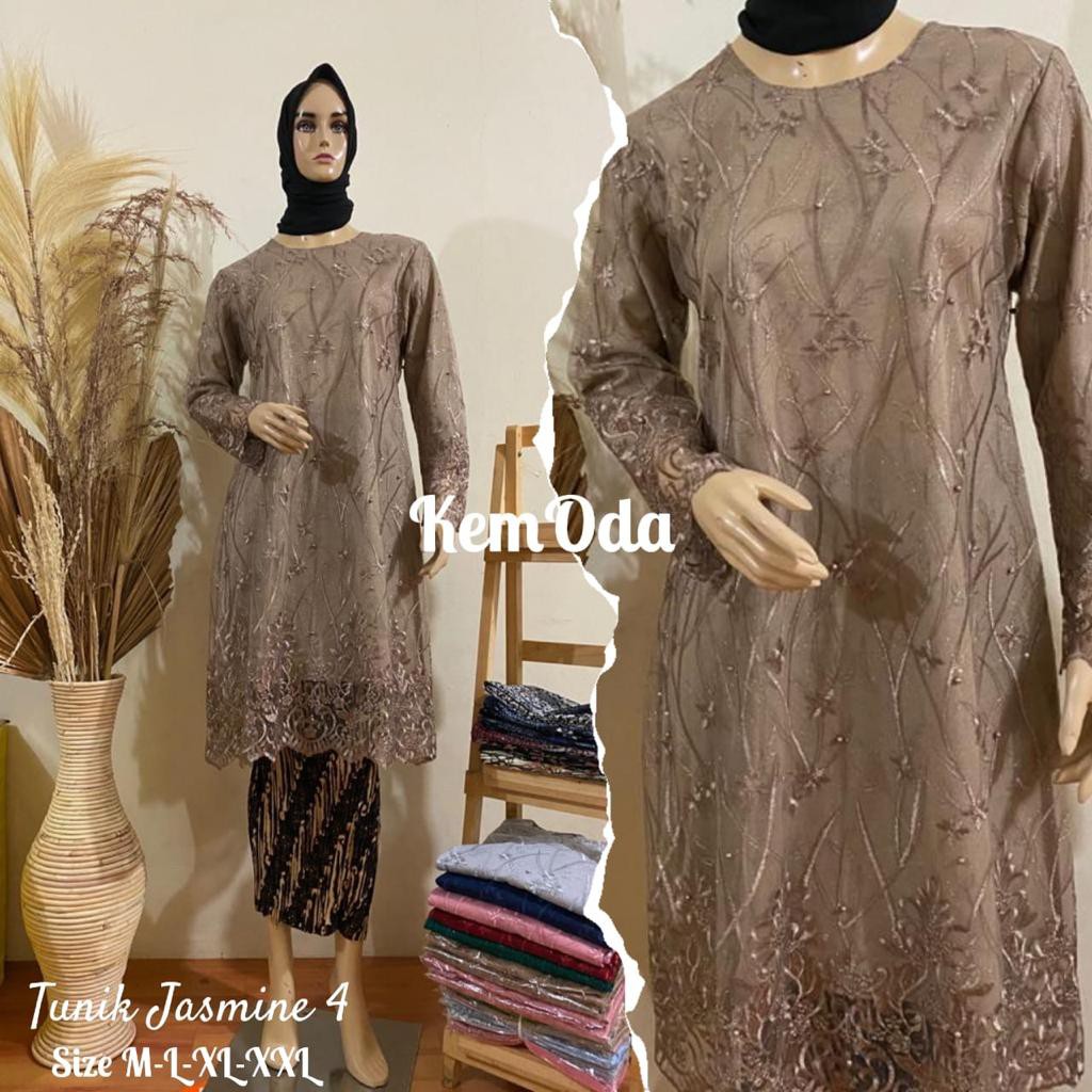 Setelan Kebaya Tunik Tule Bordir