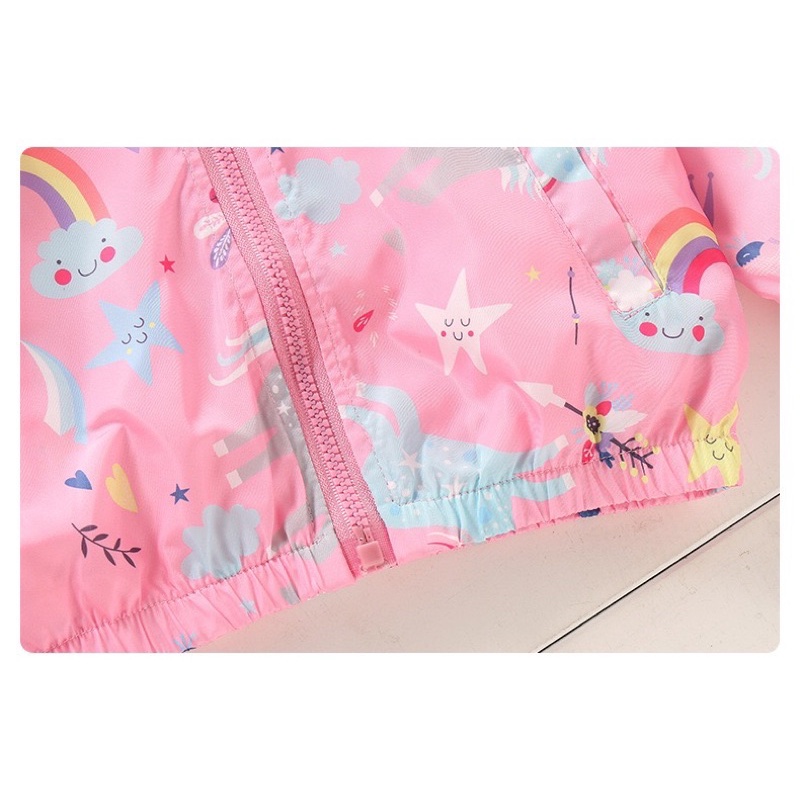 Jaket Anak Perempuan / Jaket Anak parasut Anti Angin Air / Jaket Hoodie Anak Perempuan/ Jaket Anak Cewek Parasut Motif Unicorn Kartun Lucu Import 1 2 3 4 5 6 7 8 9 10 Tahun Little Pony