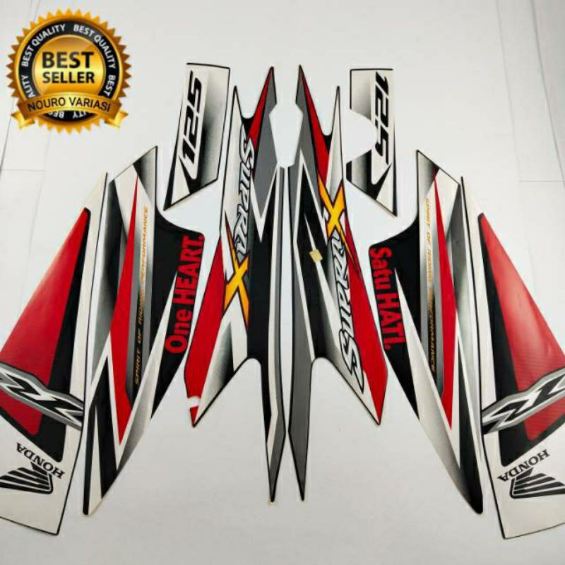striping supra x 125 hitam lis merah 2013