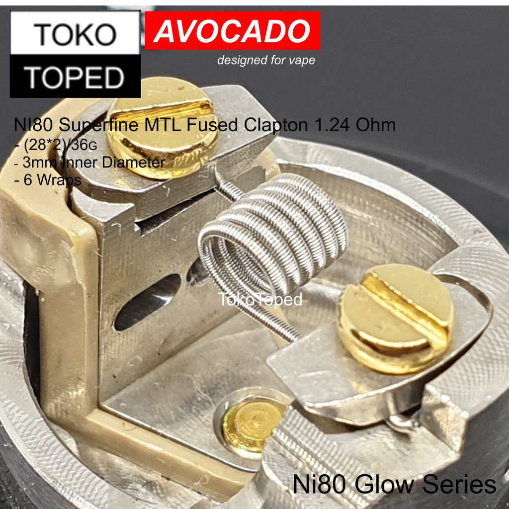 Authentic Avocado SUPERFINE MTL FUSED CLAPTON NI80 Coil 1.24 ohm | rta